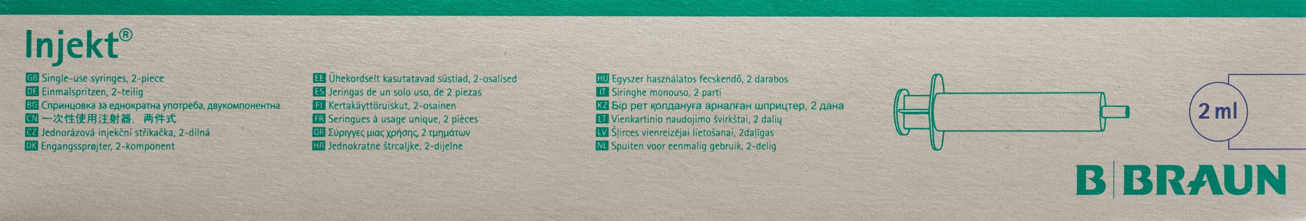 B. BRAUN seringue 2ml luer 2pce cen 100 pce