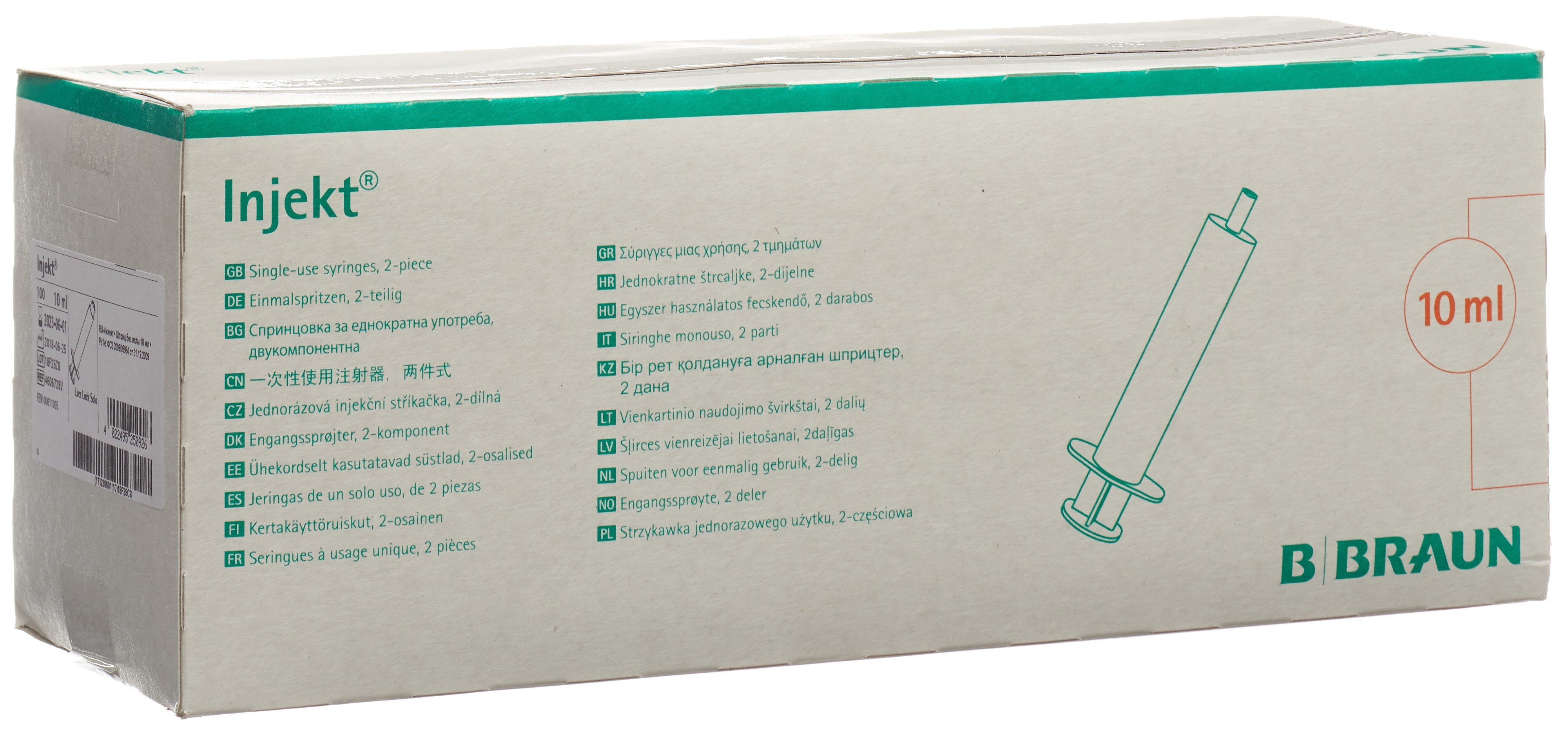 B. BRAUN Injekt seringue 10ml luer-lock 100 pce