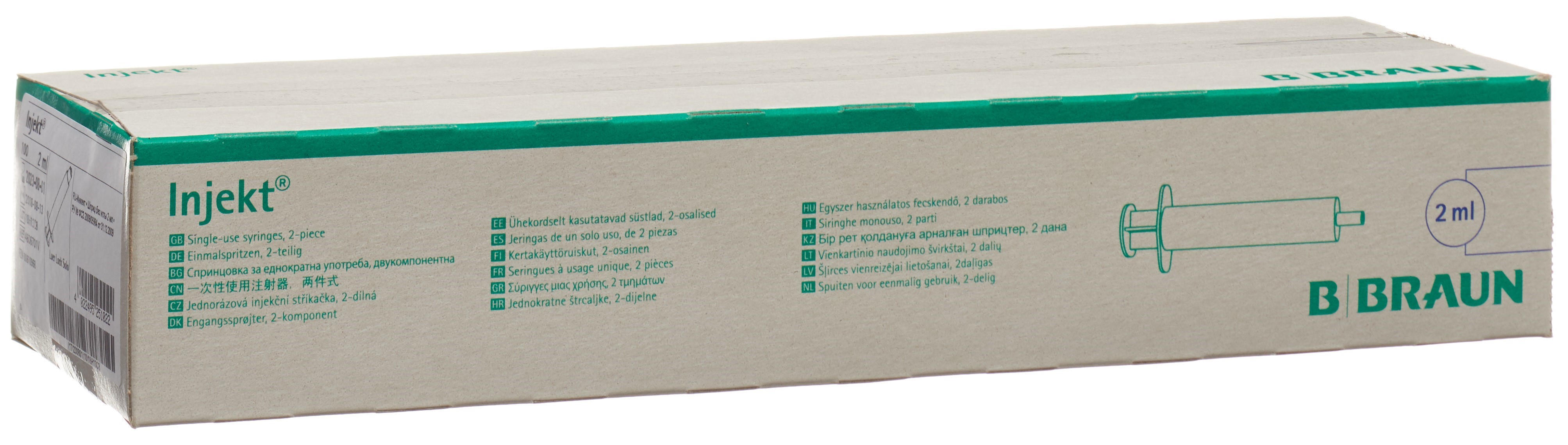B. BRAUN Injekt seringue 2ml luer-lock 100 pce
