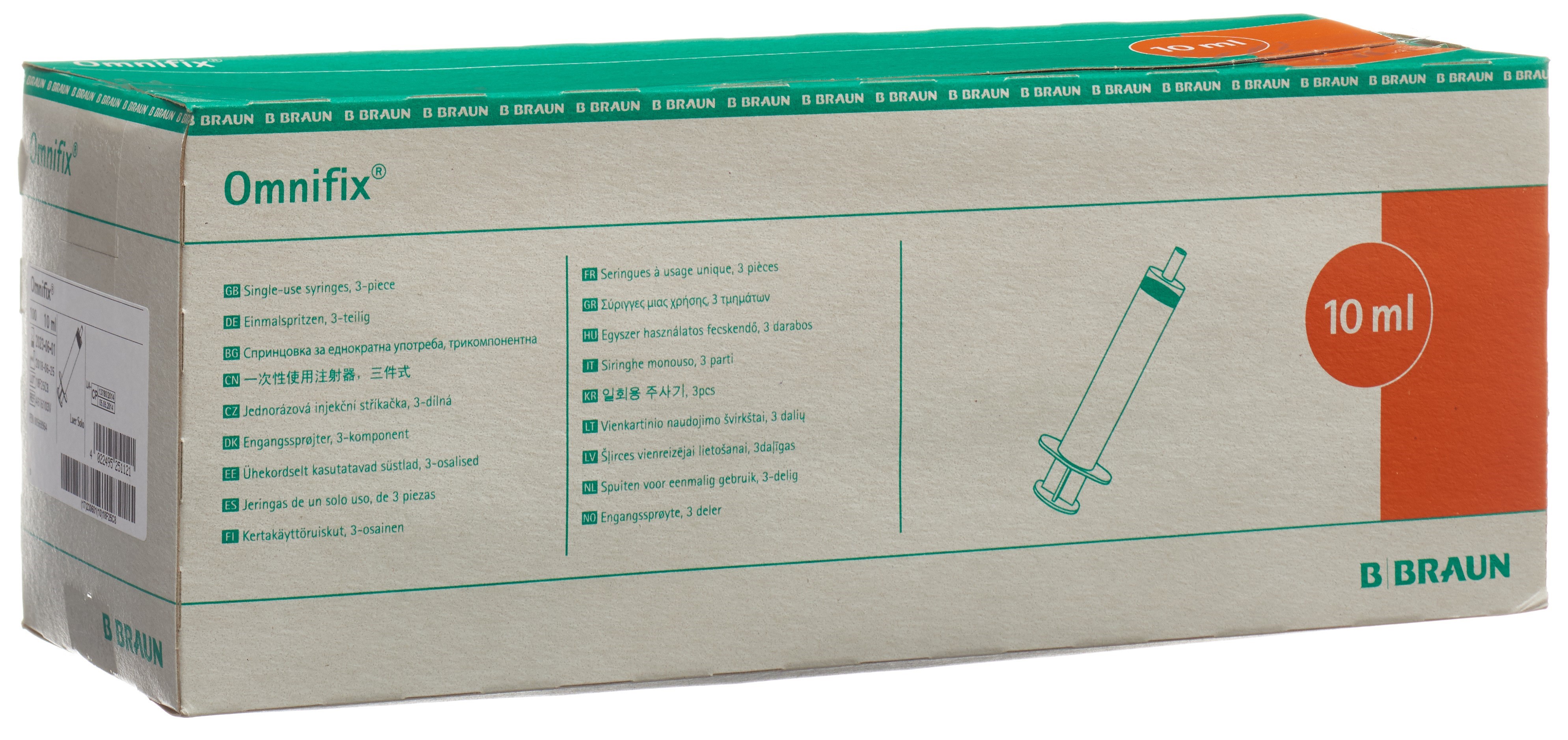 OMNIFIX seringue 10ml luer sans latex 100 pce