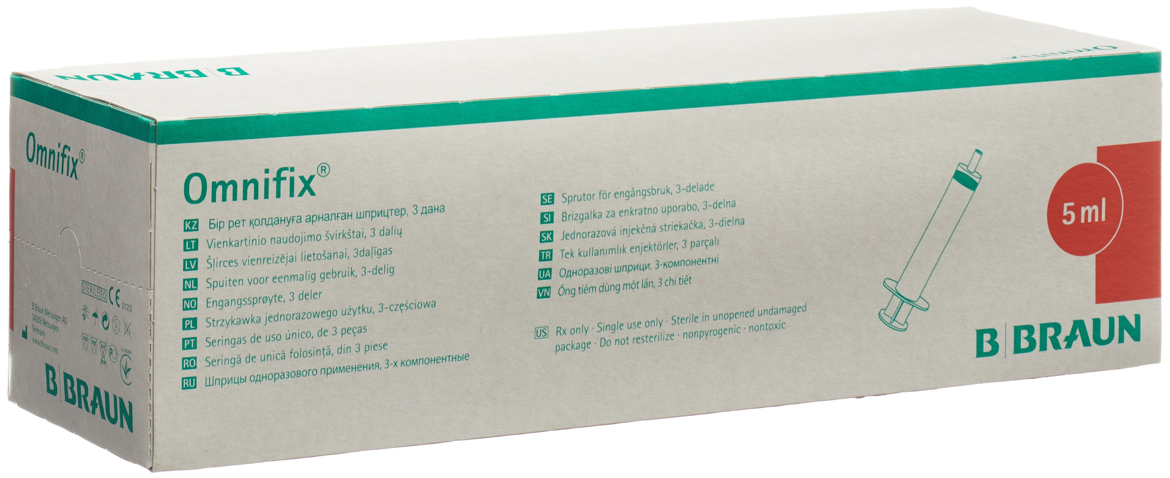 OMNIFIX seringue 5ml luer sans latex 100 pce