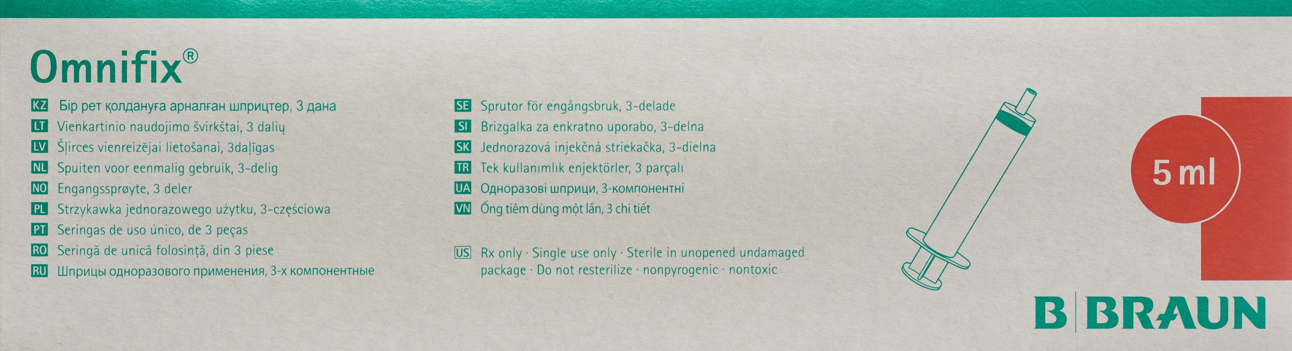 OMNIFIX seringue 5ml luer sans latex 100 pce