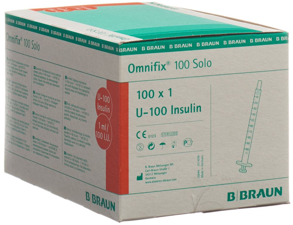 B. BRAUN Omnifix 100 insuline 1ml solo L 100 pce
