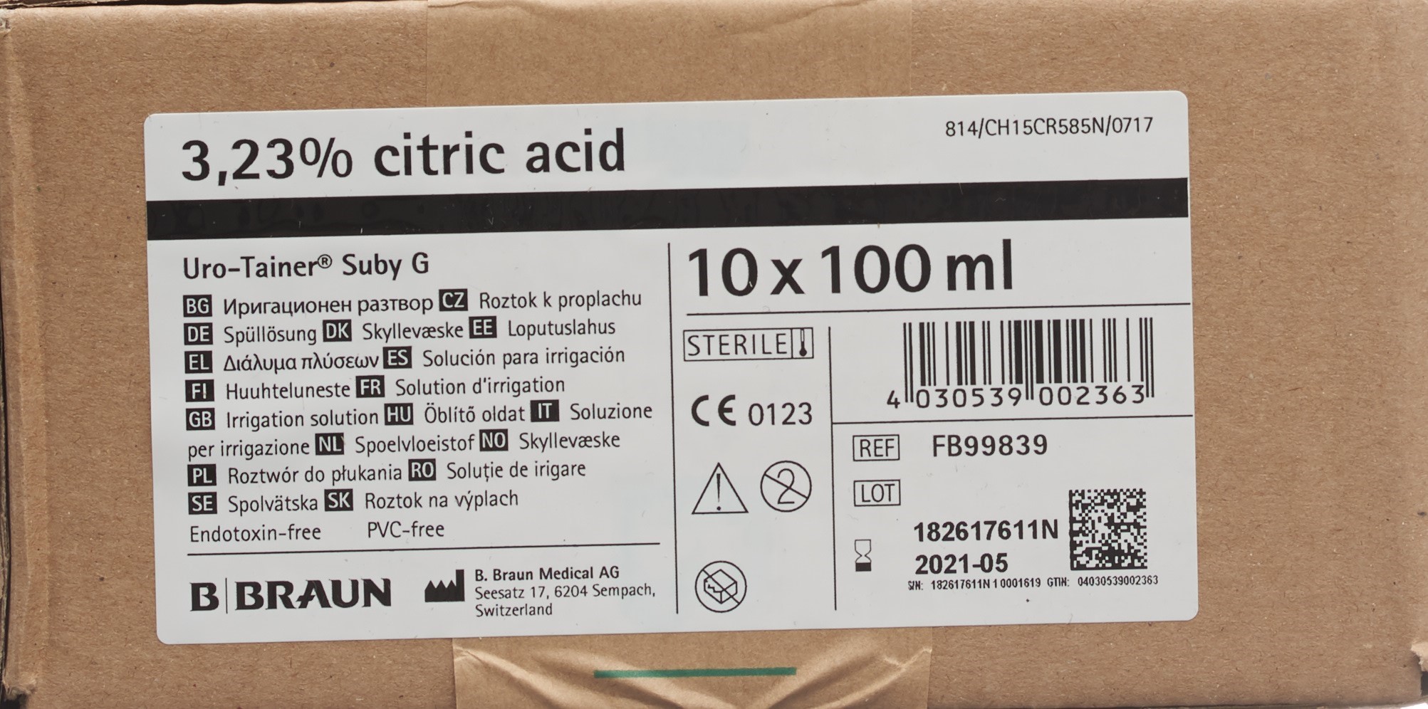 URO-TAINER Solutio Suby G sol rinç 10 sach 100 ml