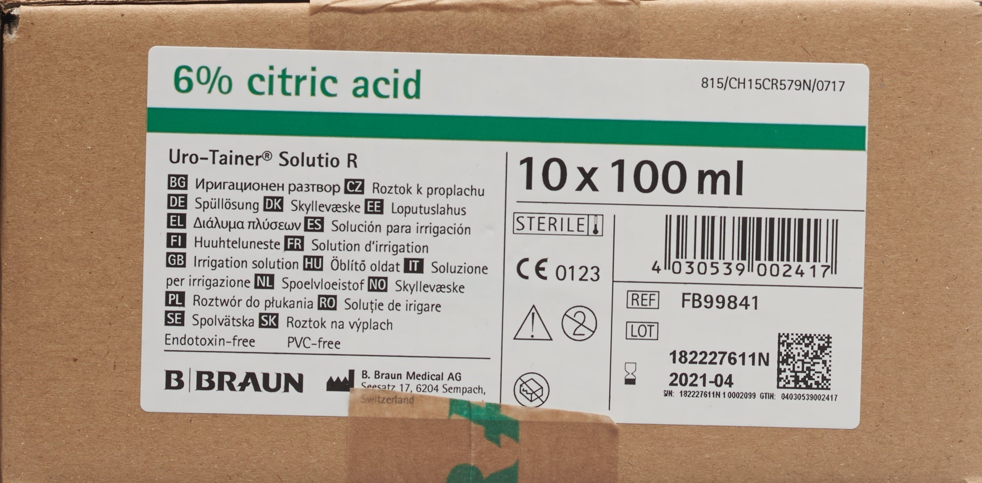 URO-TAINER Solutio R sol rinç 10 sach 100 ml
