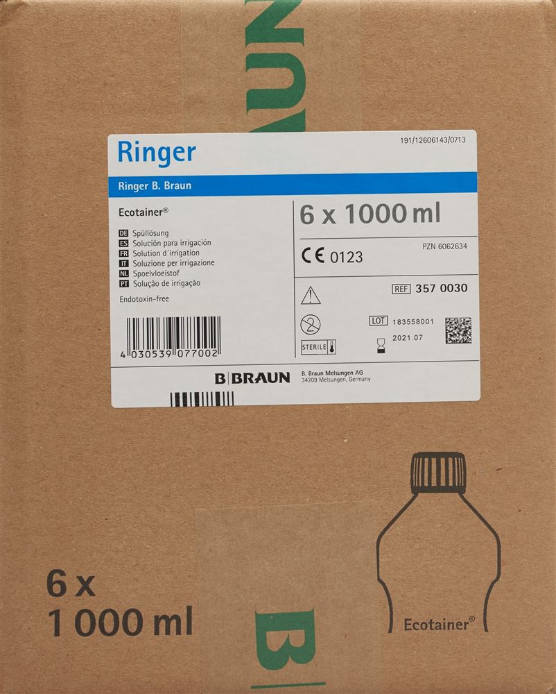 RINGER B. Braun sol rinç 1000ml Ecotainer 6 pce