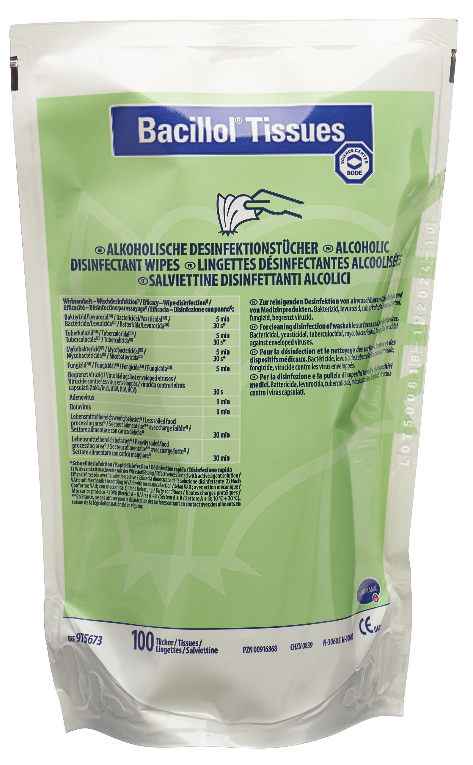 BACILLOL Tissues Flächendesinfektion ref 100 Stk