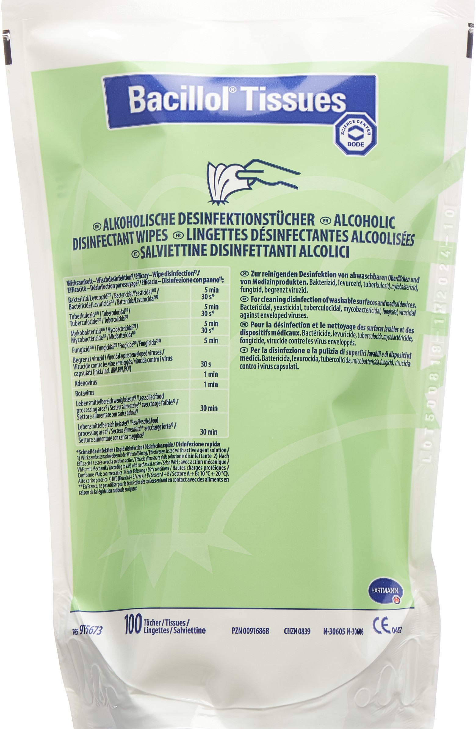 BACILLOL Tissues Flächendesinfektion ref 100 Stk
