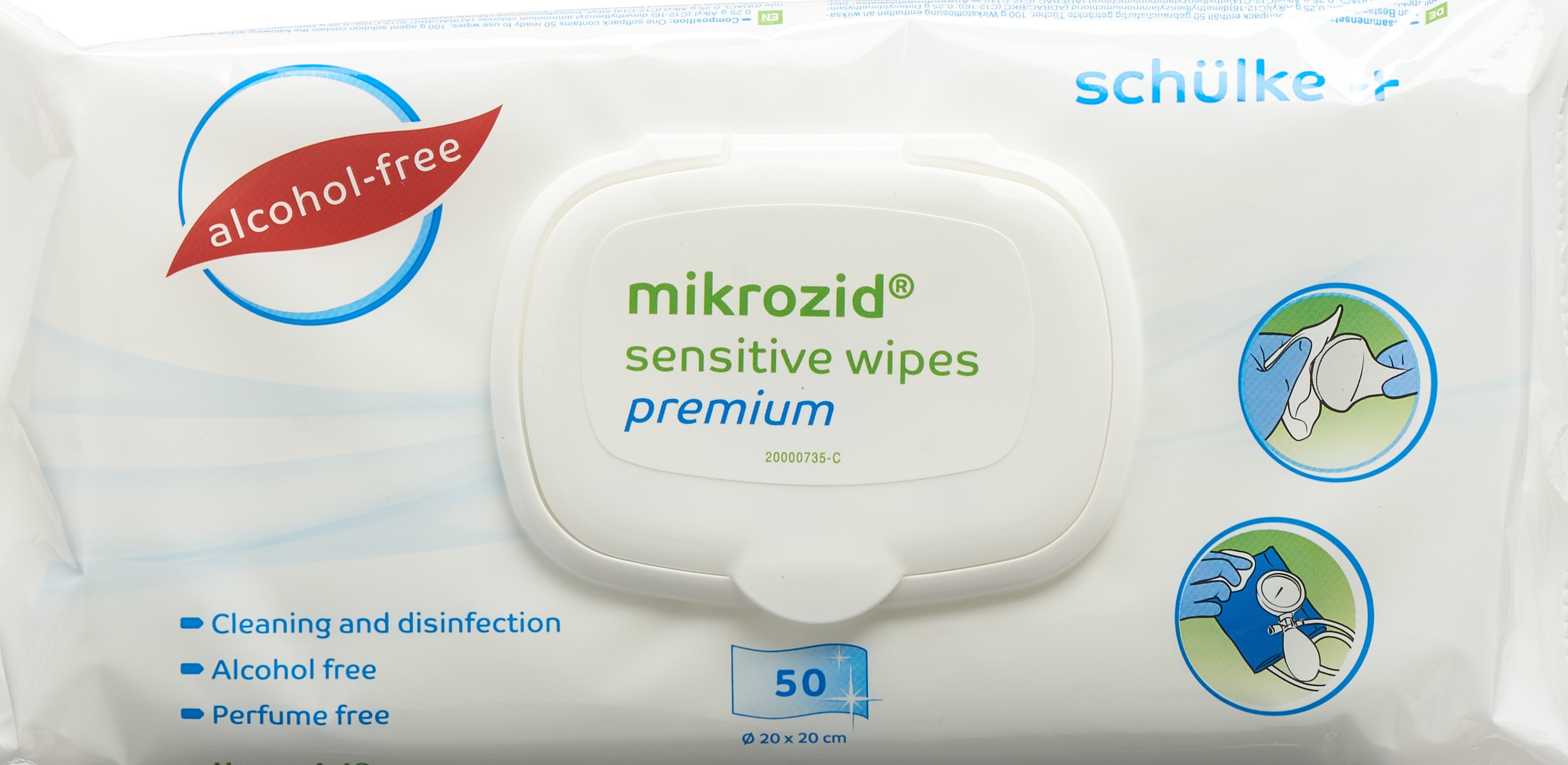 MIKROZID Sensitive wipes premium Btl 50 Stk