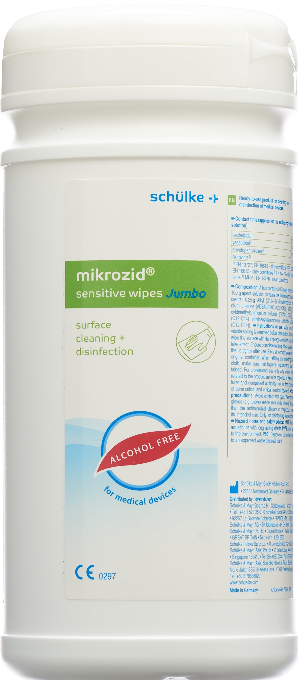 MIKROZID Sensitive wipes Jumbo Ds 200 Stk