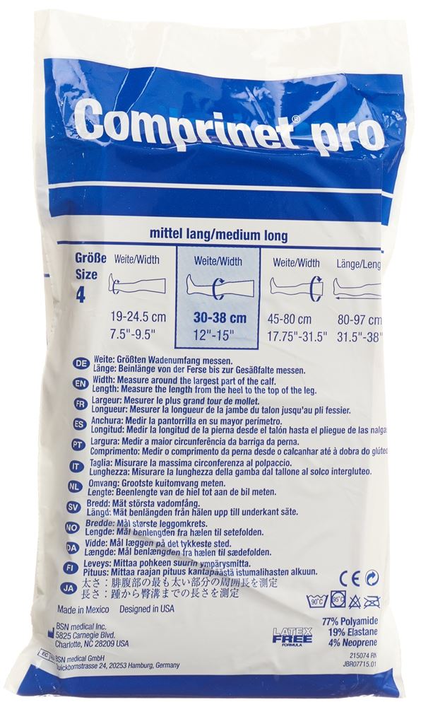COMPRINET PRO Thrombo A-G Gr6 lang weiss 1 Paar