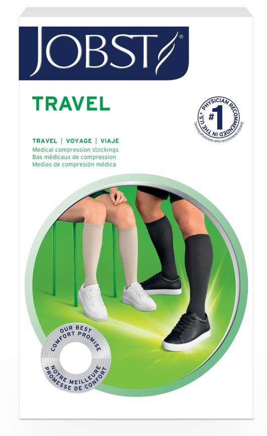 JOBST Travel Socks Knie 15-20mmHg 2 ge sw 1 Paar