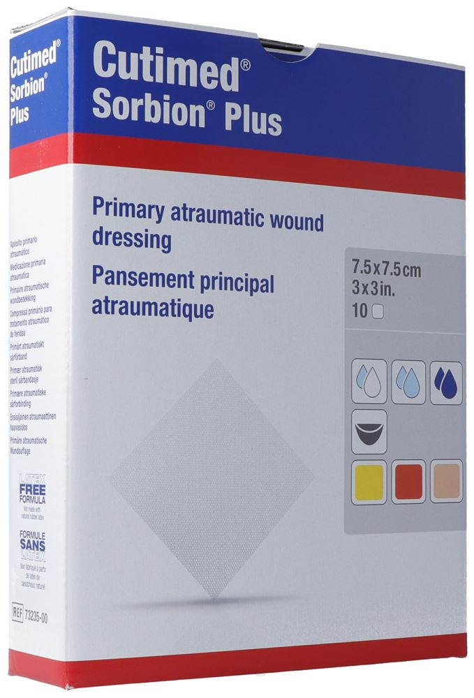 CUTIMED Sorbion Plus 7.5x7.5cm 10 Stk