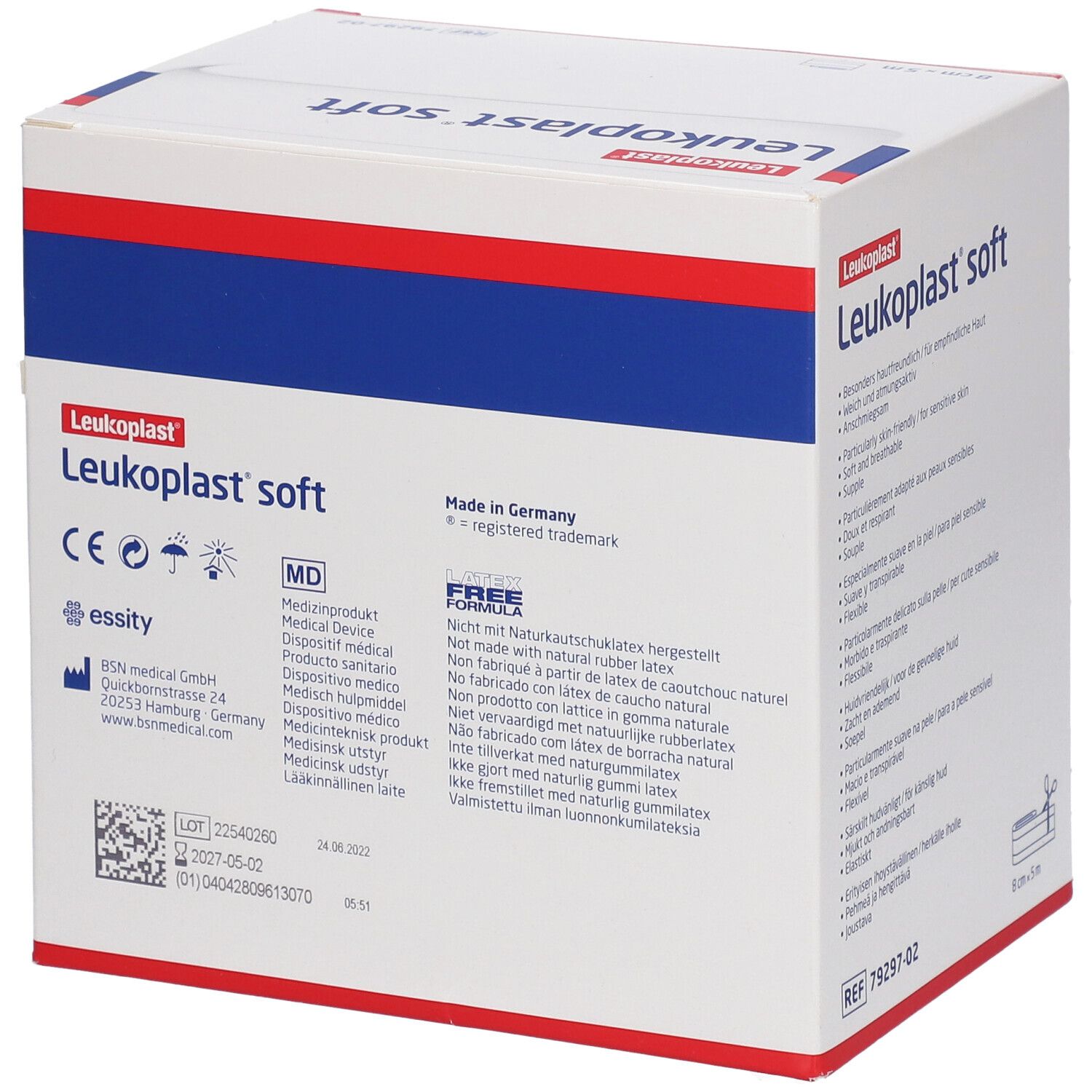 LEUKOPLAST Soft 8cmx5m Rolle