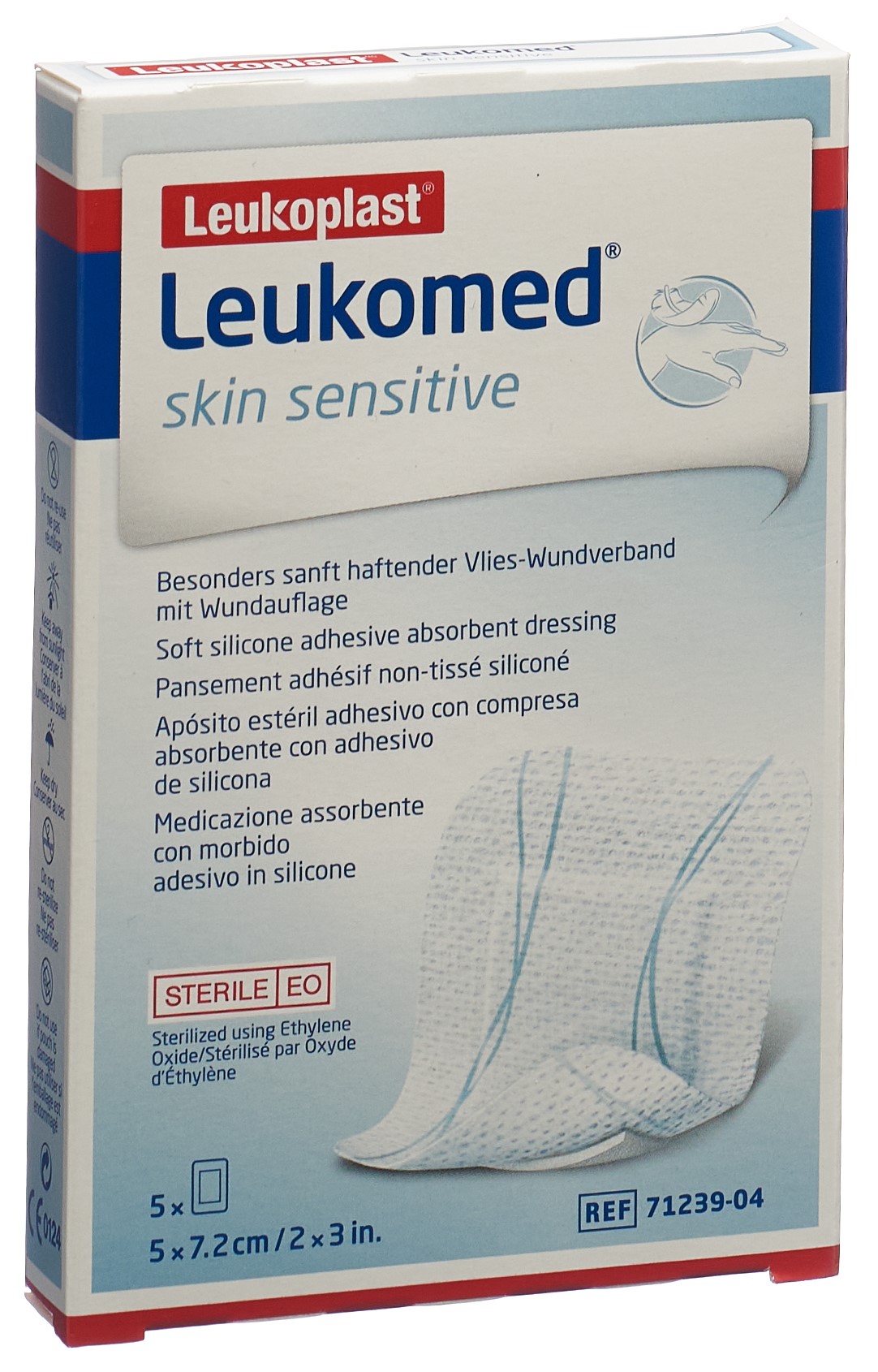 LEUKOMED skin sensitive 5x7.2cm 5 Stk
