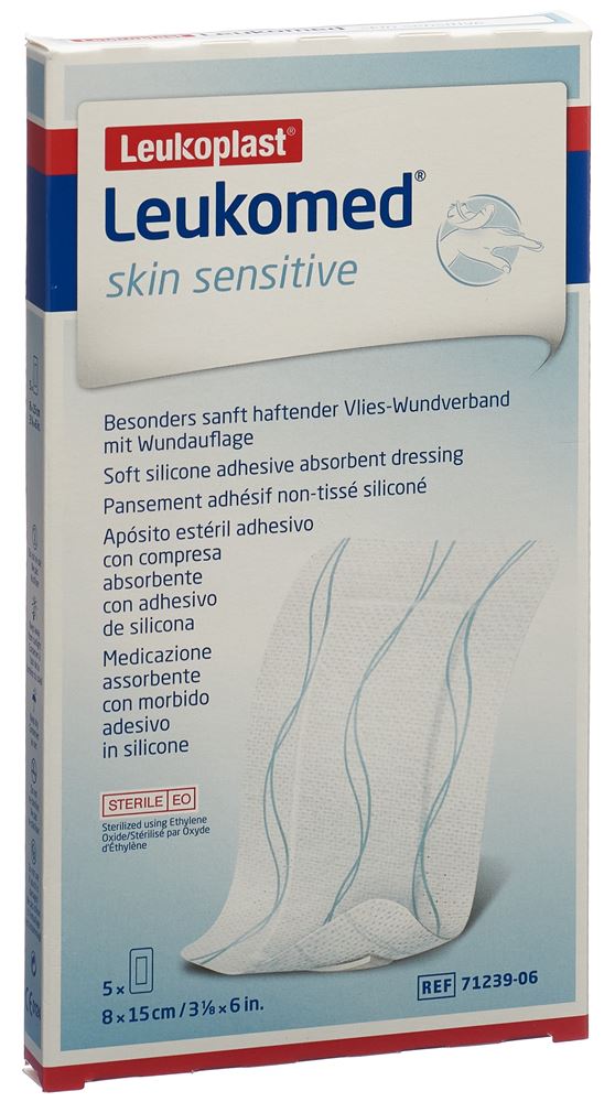 LEUKOMED skin sensitive 8x15cm 5 Stk