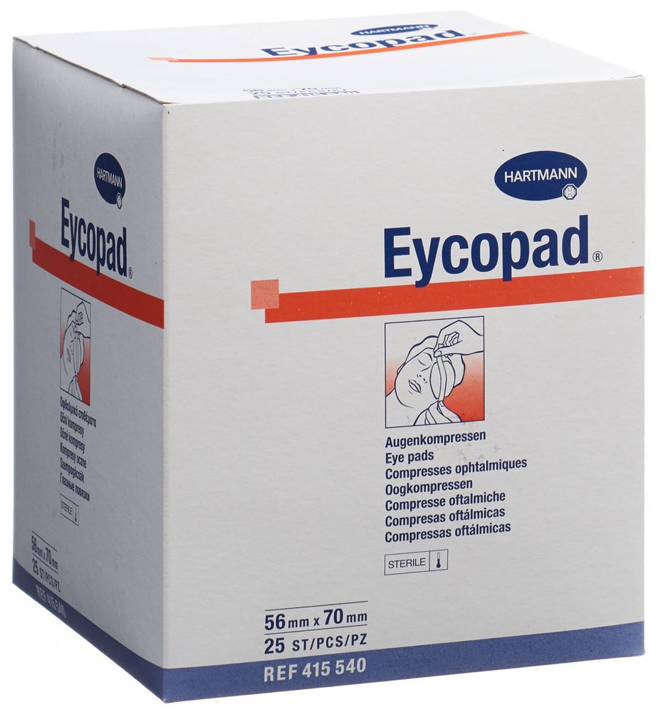 EYCOPAD compr ophtalmiques 70x56mm stérile 25 pce