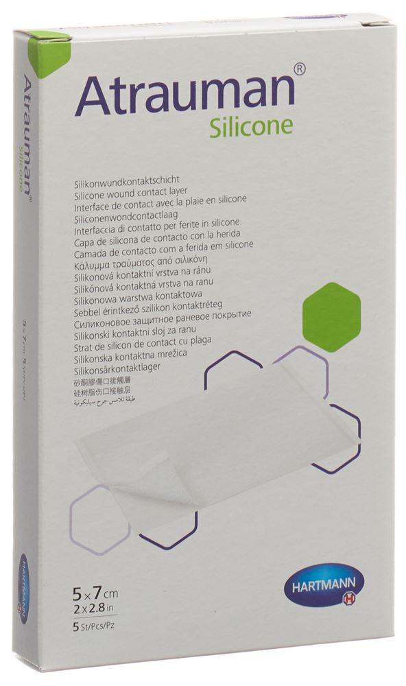 ATRAUMAN Silicone 5x7cm stérile 5 pce