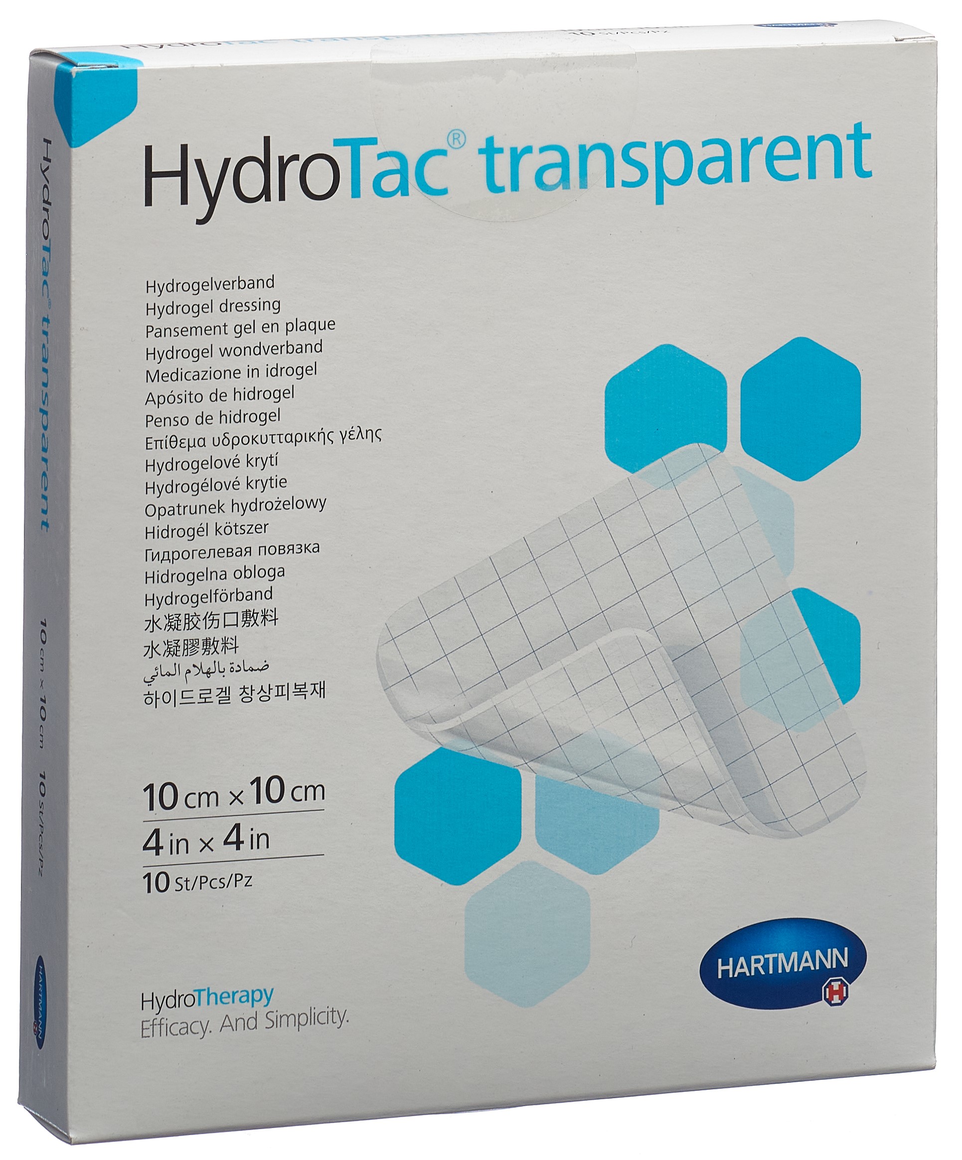 HYDROTAC transparent 10x10cm stérile 10 pce