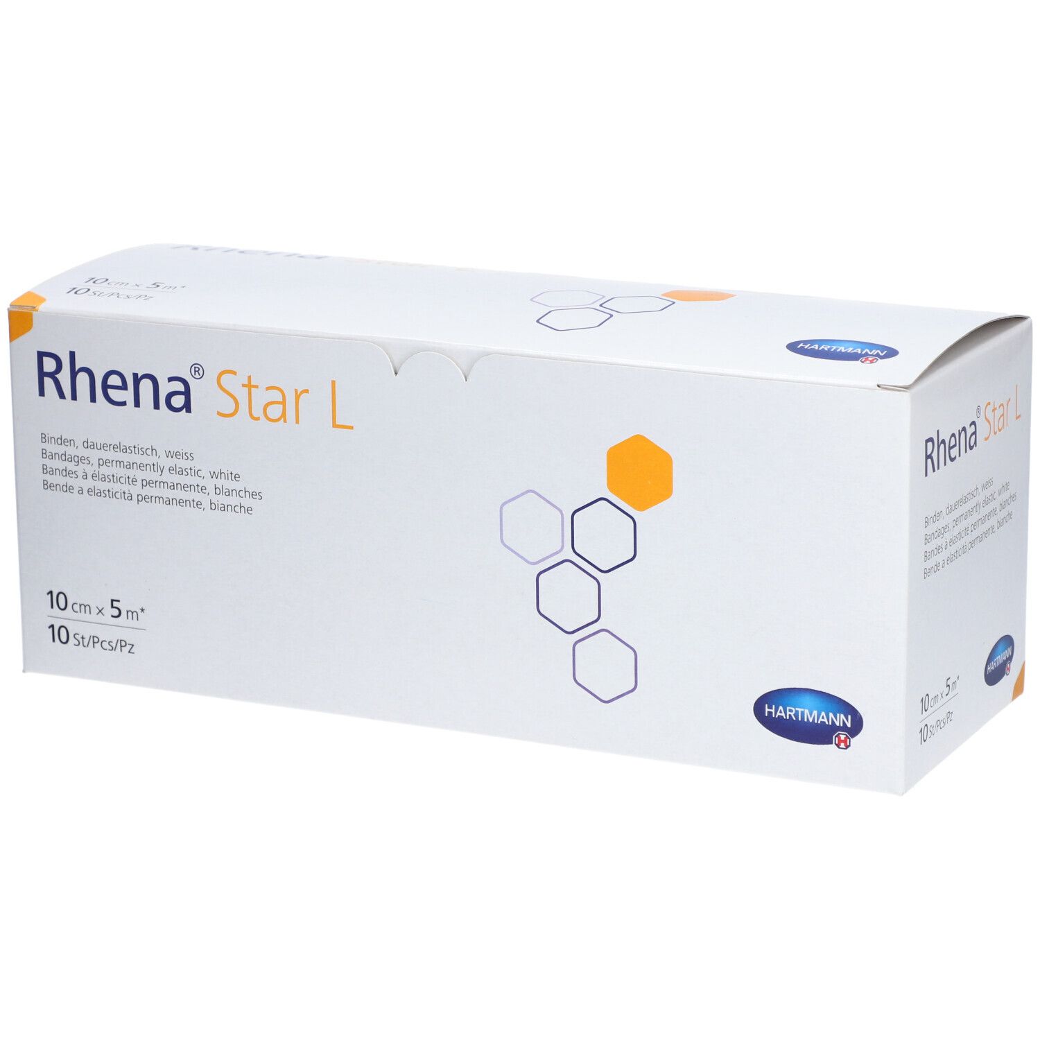 RHENA Star L Elastische Binde 10cmx5m weiss 10 Stk