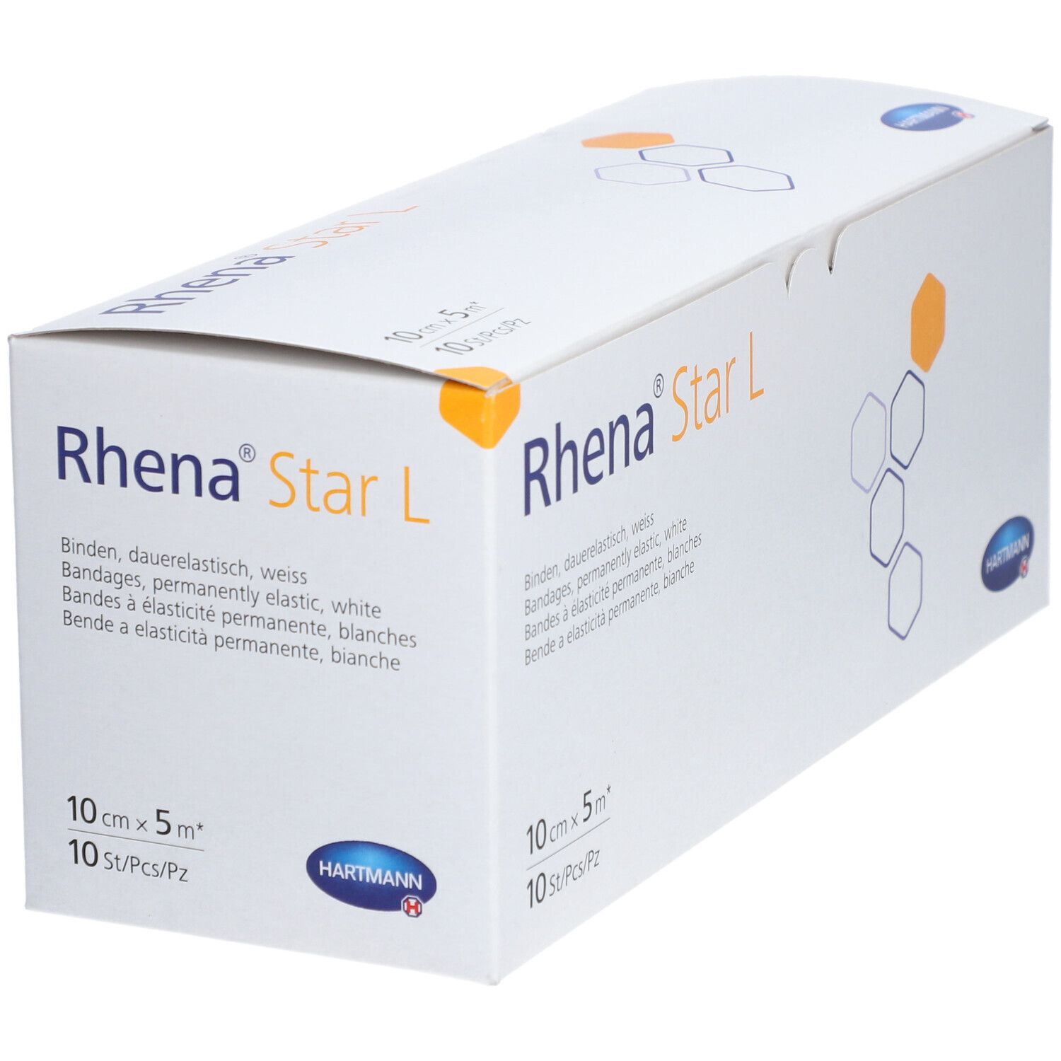 RHENA Star L Elastische Binde 10cmx5m weiss 10 Stk