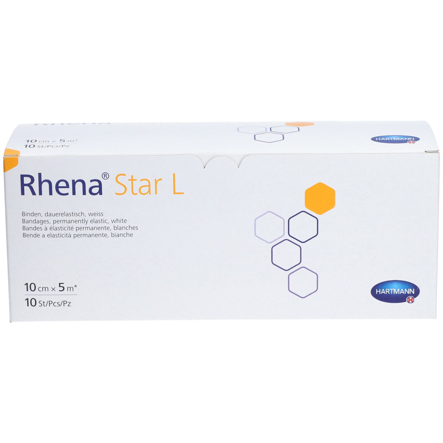 RHENA Star L Elastische Binde 10cmx5m weiss 10 Stk