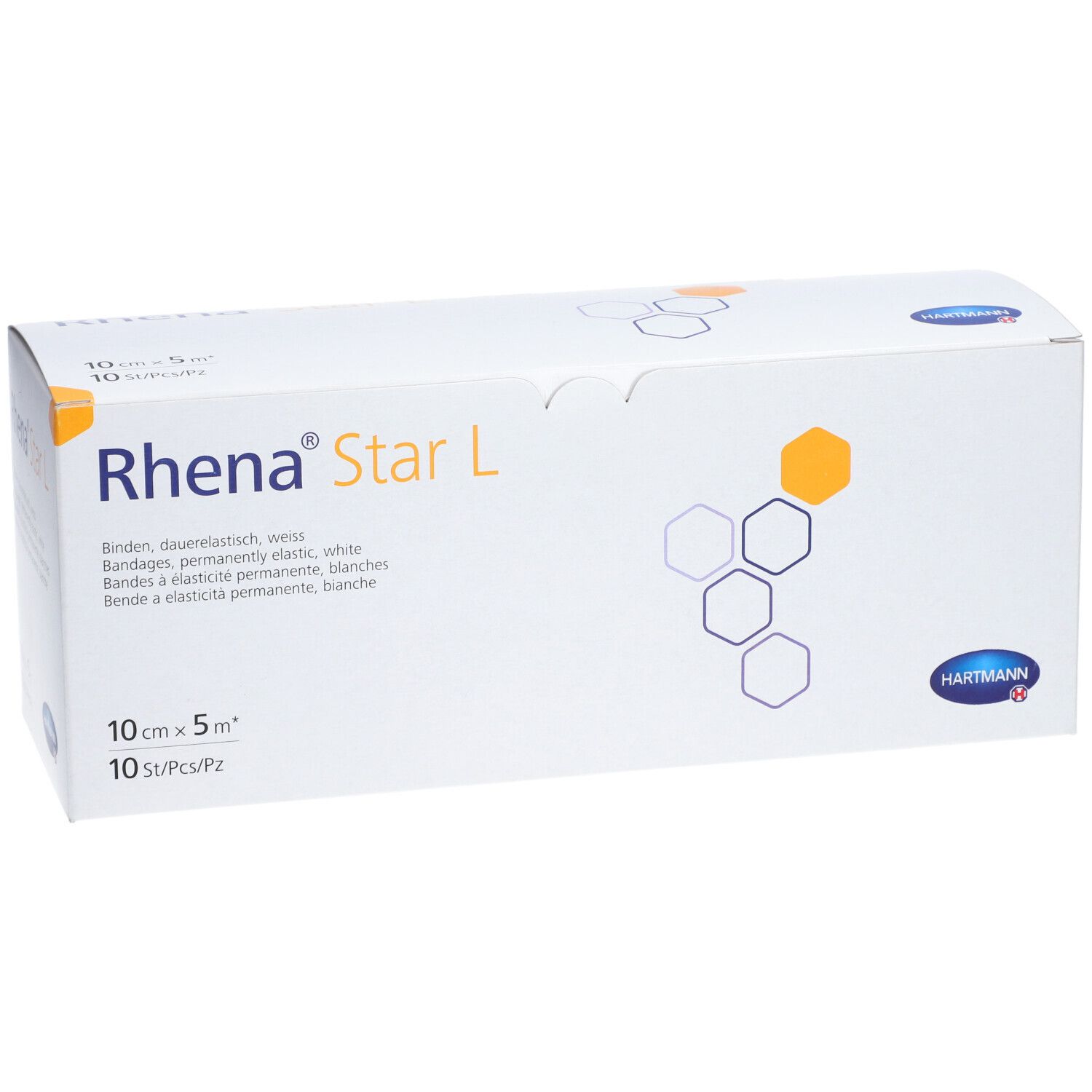 RHENA Star L Elastische Binde 10cmx5m weiss 10 Stk