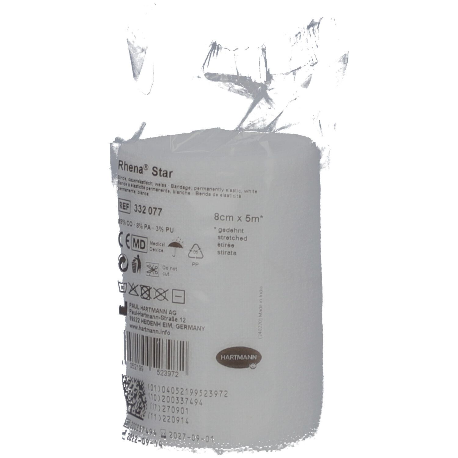 RHENA Star Elast Binde 8cmx5m Cellophan