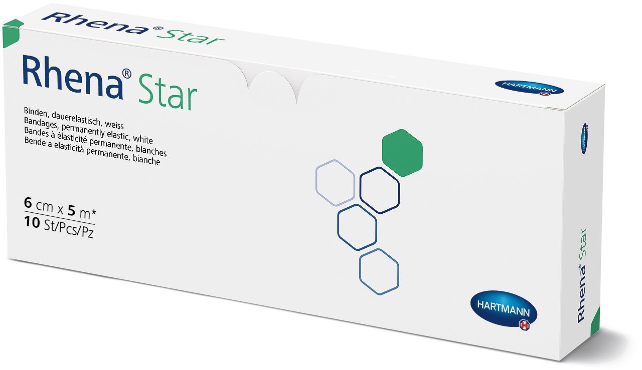 RHENA Star bande élast 6cmx5m blanc ouvert 10 pce