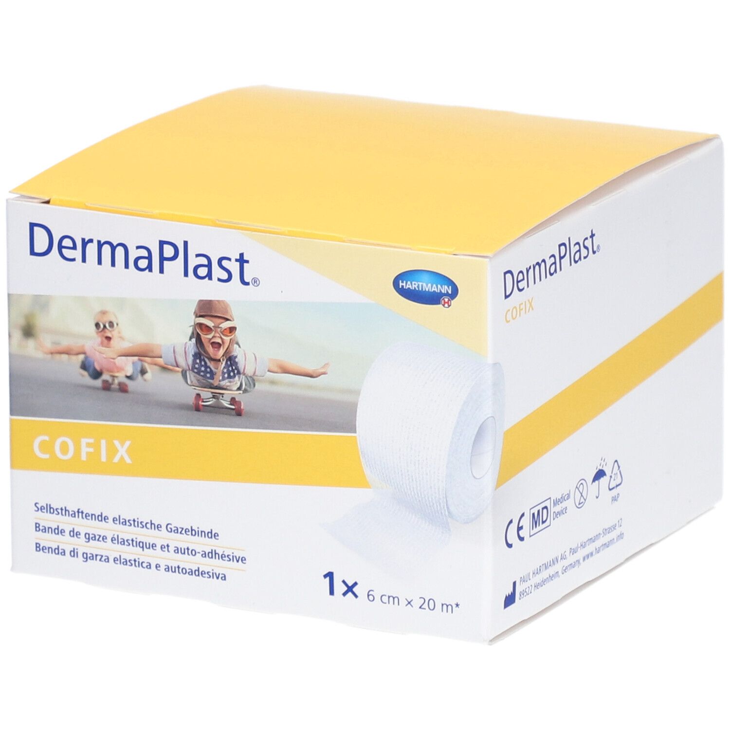 Gazebinde selbsthaftend DermaPlast Cofix weiss (6cmx20m)
