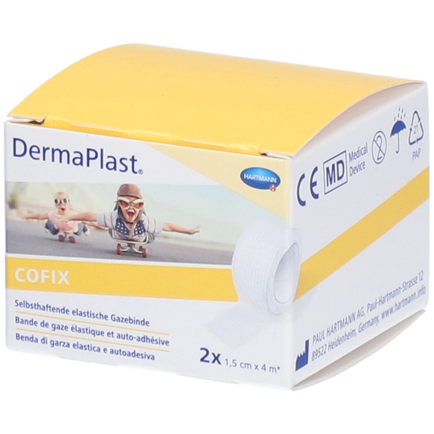 Gazebinde selbsthaftend DermaPlast Cofix weiss (1.5cmx4m)