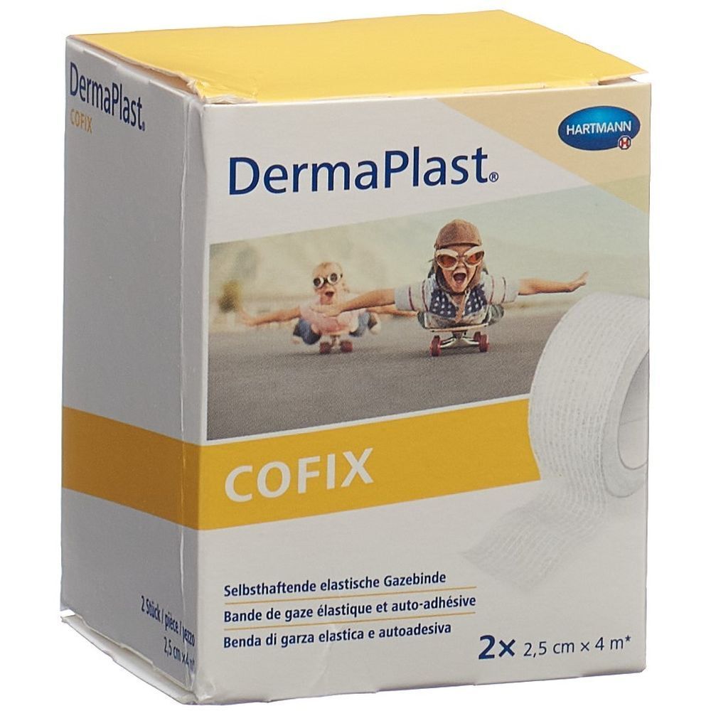 Gazebinde selbsthaftend DermaPlast Cofix weiss (2.5cmx4m)