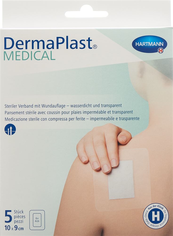 DERMAPLAST Medical Transparentverb 10x9cm 5 Stk