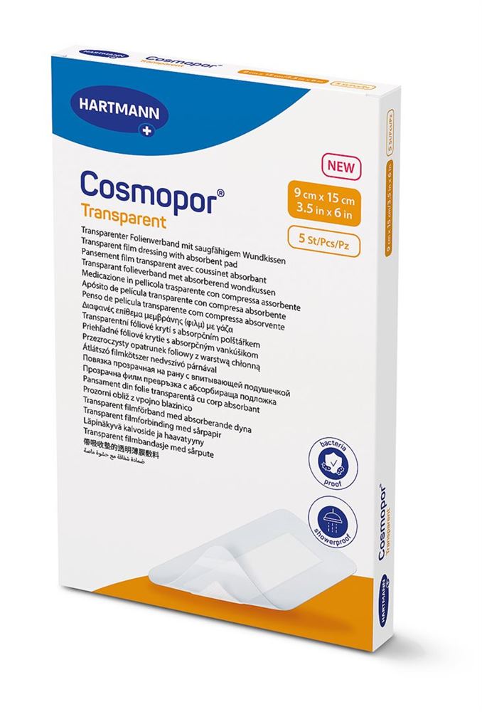 COSMOPOR transparent 9x15cm steril 5 Stk
