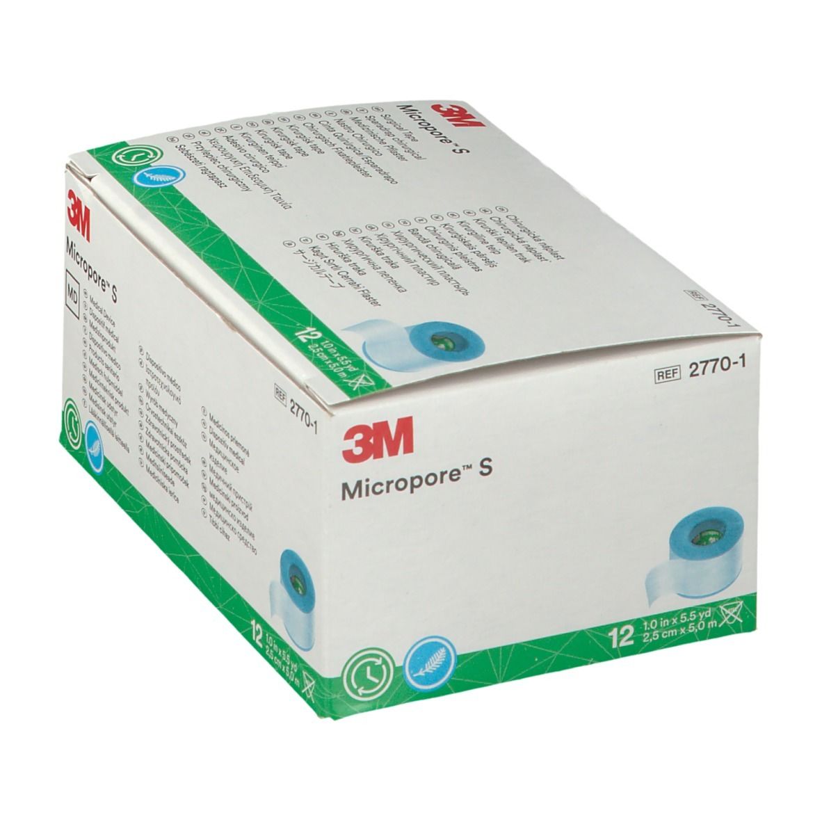 3M MICROPORE S Silikonrollenpfl 2.5cmx5m 12 Stk