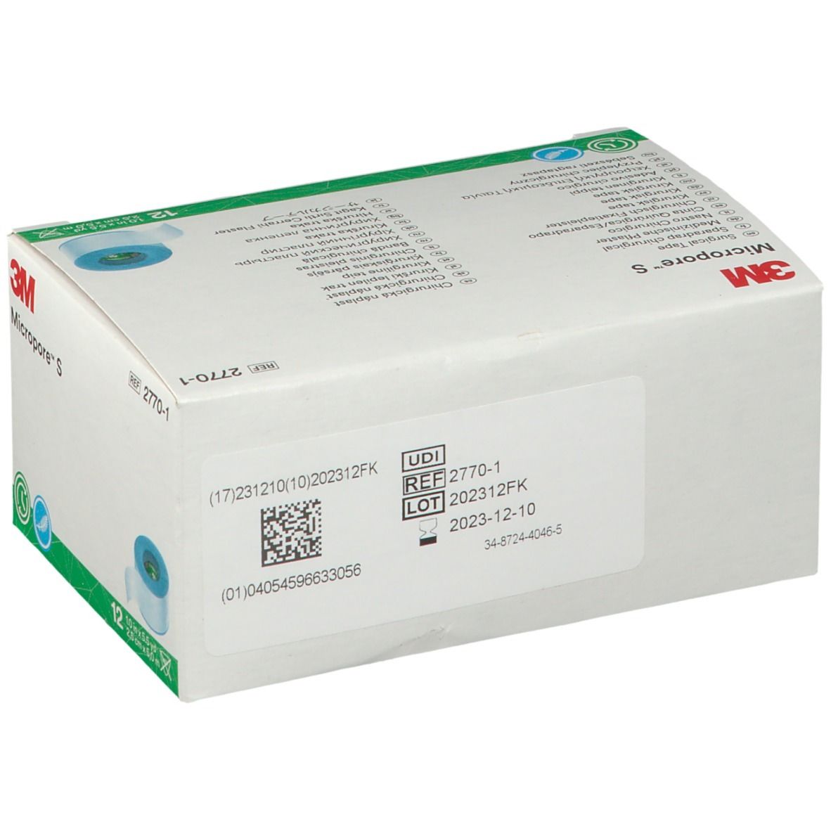 3M MICROPORE S Silikonrollenpfl 2.5cmx5m 12 Stk