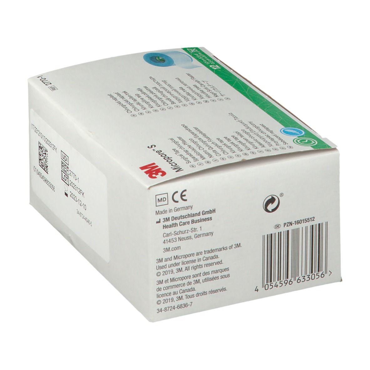 3M MICROPORE S Silikonrollenpfl 2.5cmx5m 12 Stk