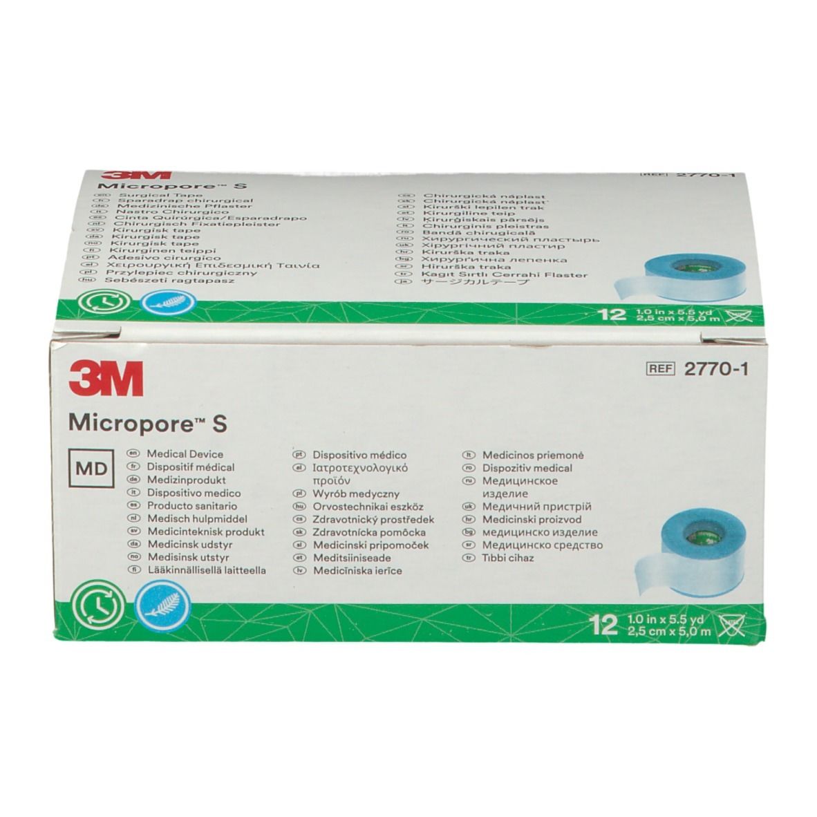 3M MICROPORE S Silikonrollenpfl 2.5cmx5m 12 Stk