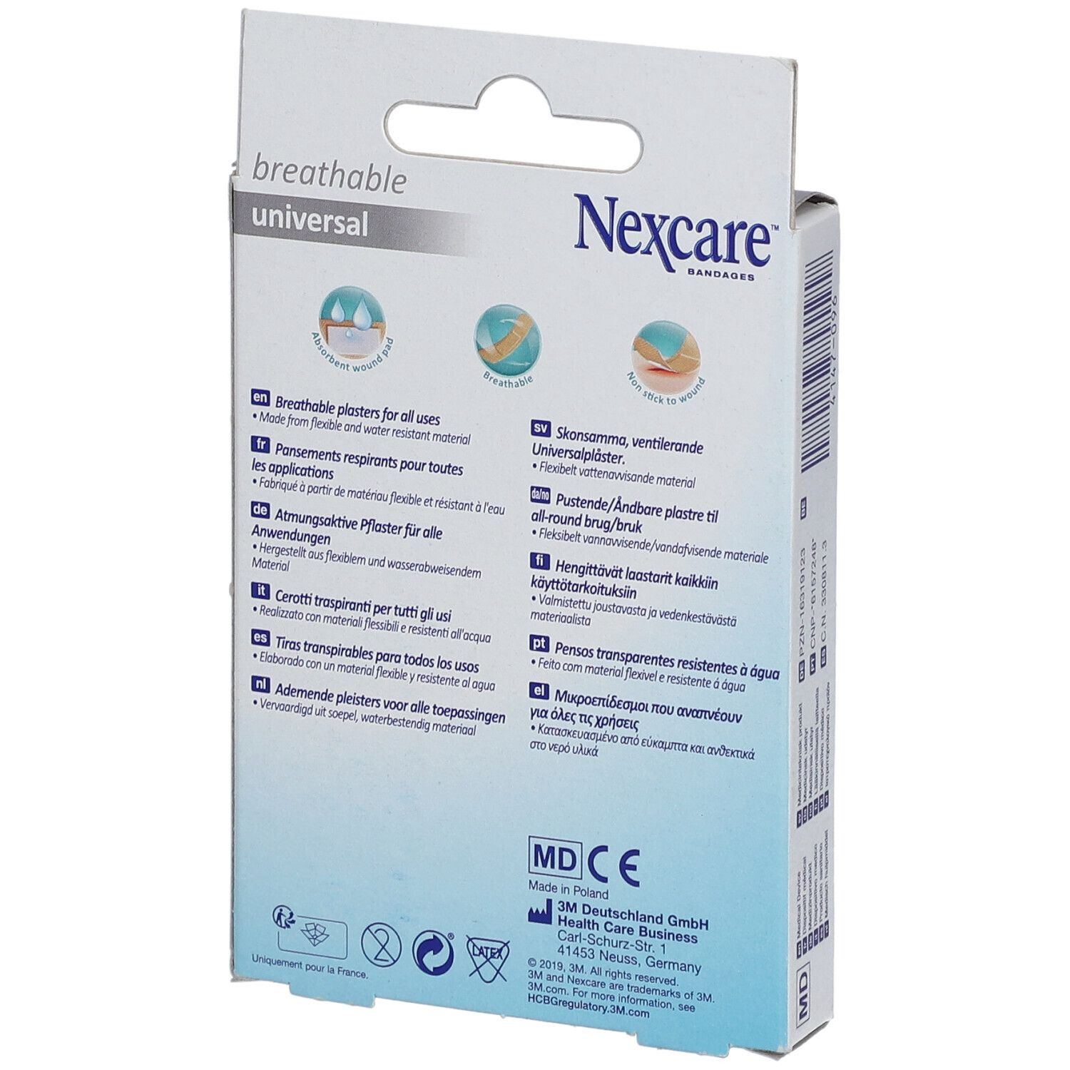 3M NEXCARE Breathable univer Pflast 19x72mm 20 Stk