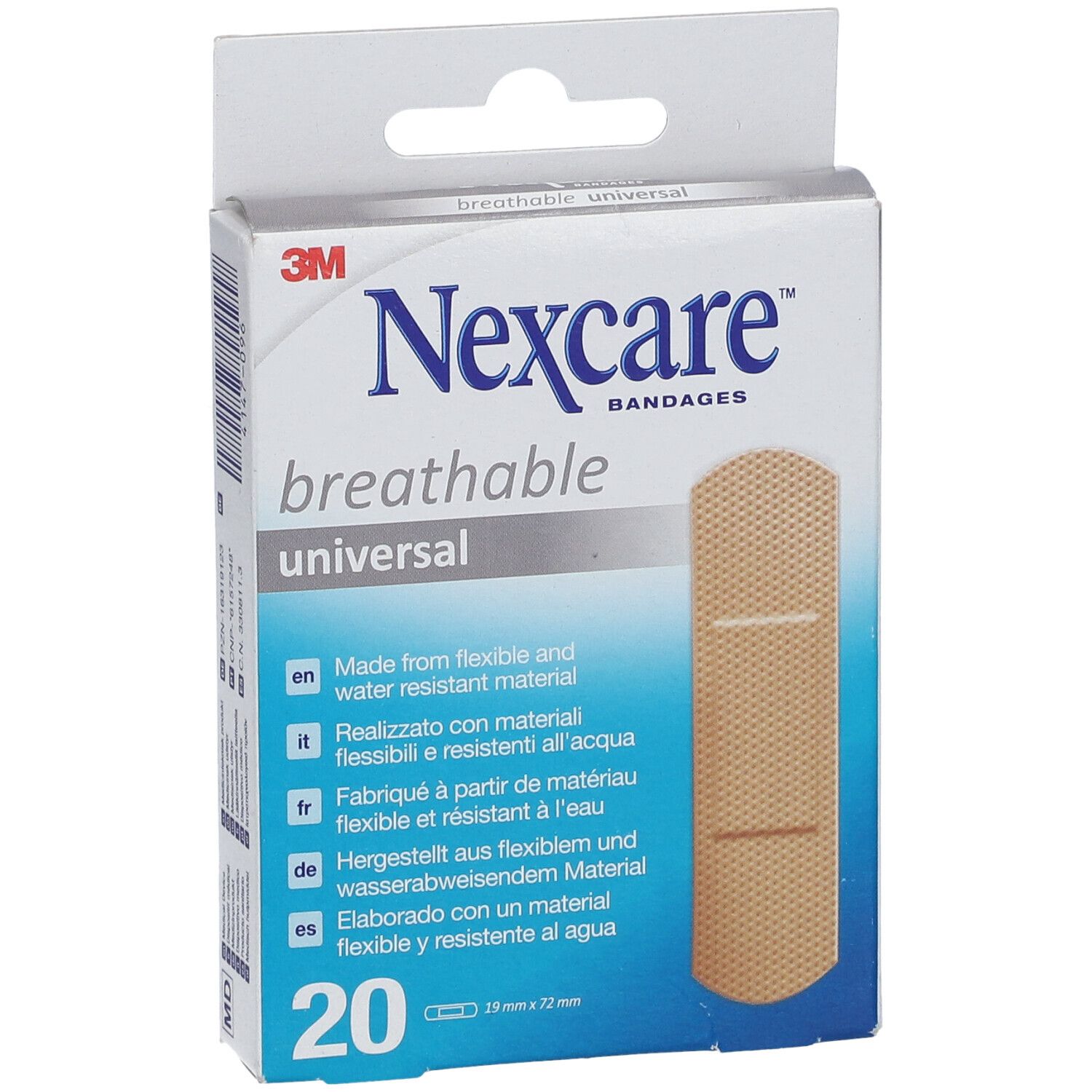 3M NEXCARE Breathable univer Pflast 19x72mm 20 Stk