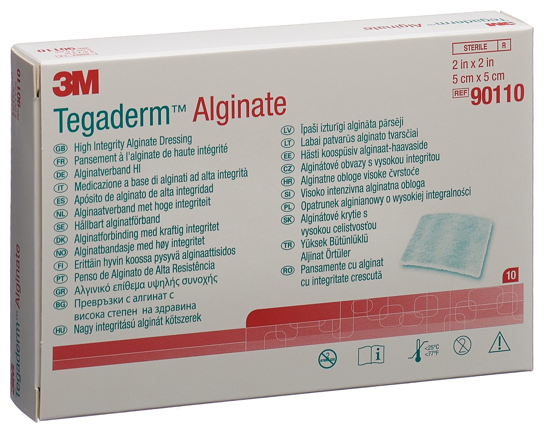 3M TEGADERM ALGINAT Kompresse 5x5cm 10 Stk