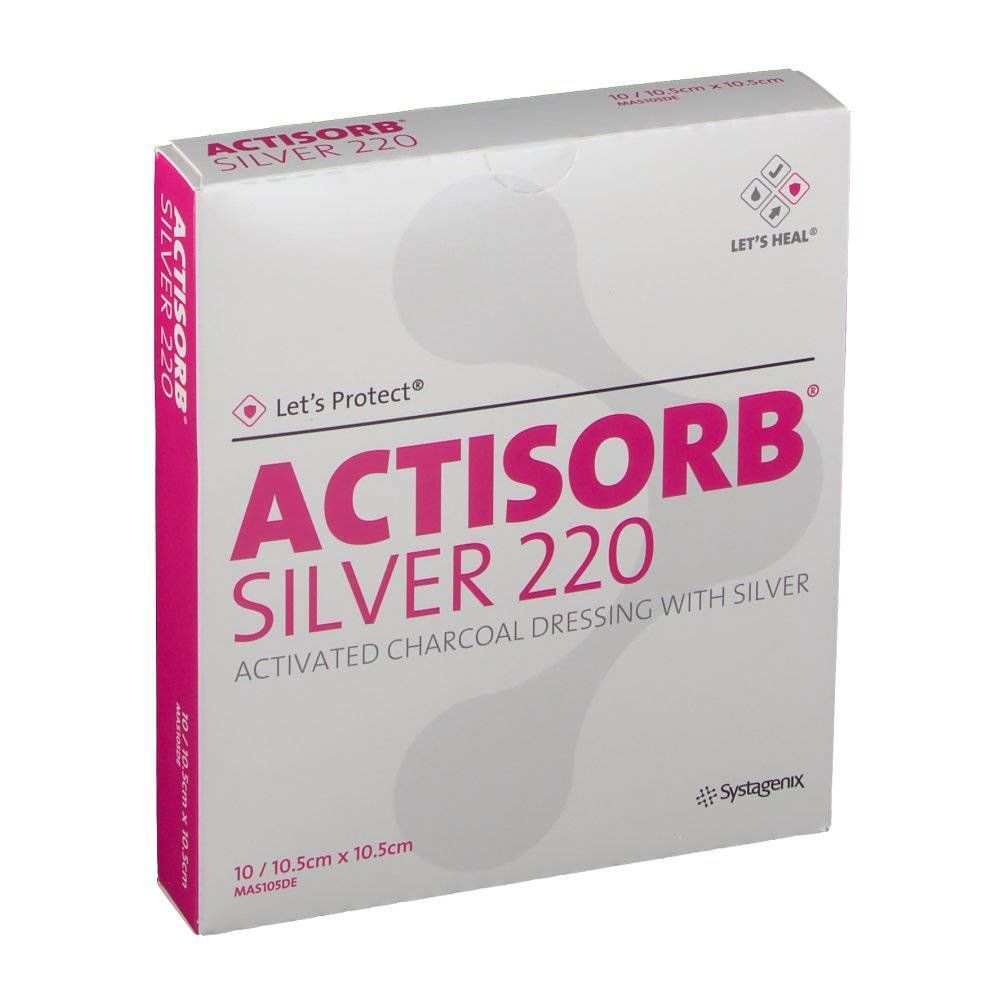 ACTISORB SILVER 220 Kohleverb 10.5x10.5cm 10 Stk