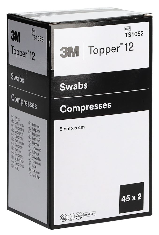 TOPPER 12 NW Kompr 5x5cm ster 45 Btl 2 Stk