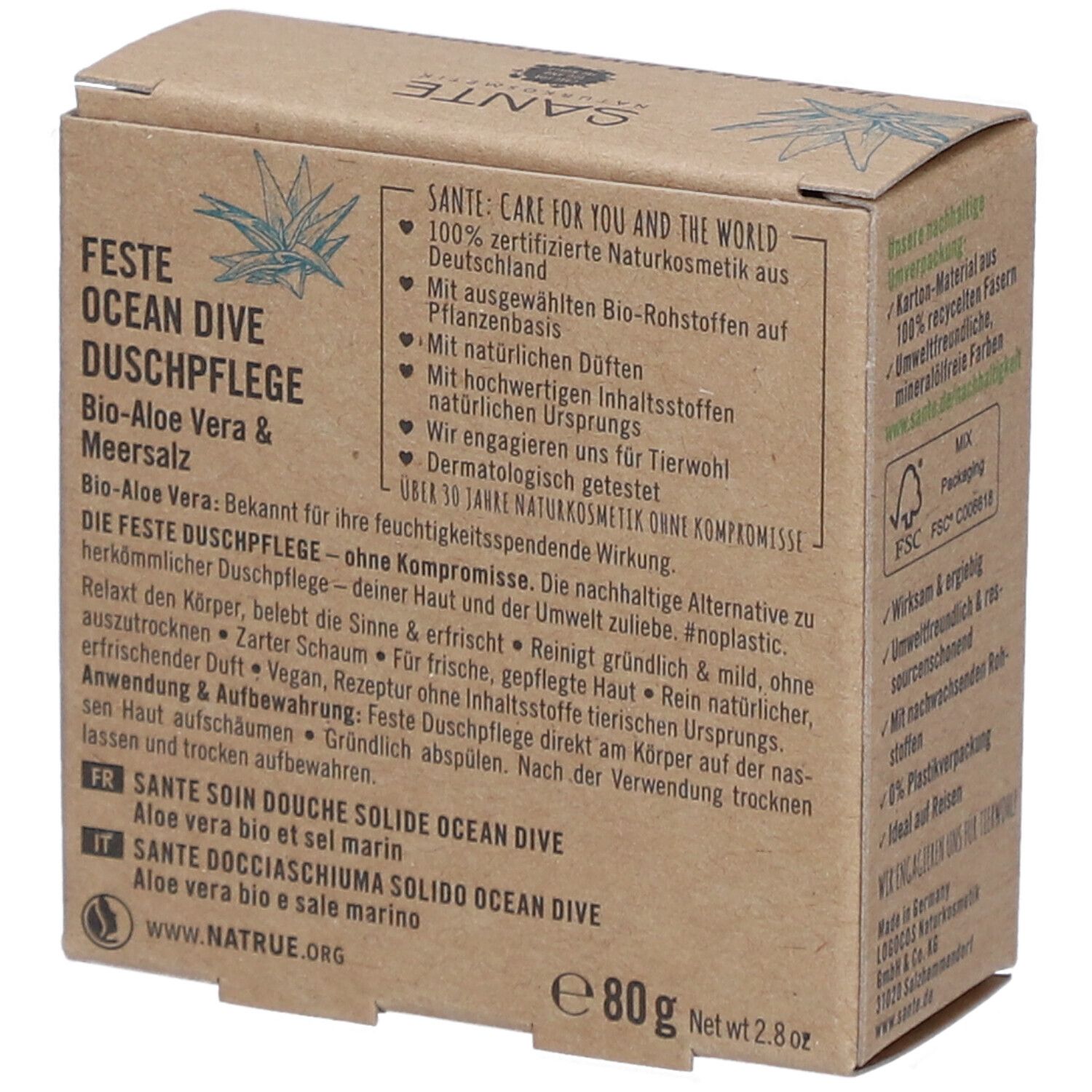 SANTE Feste Dusche Ocean Dive 80 g