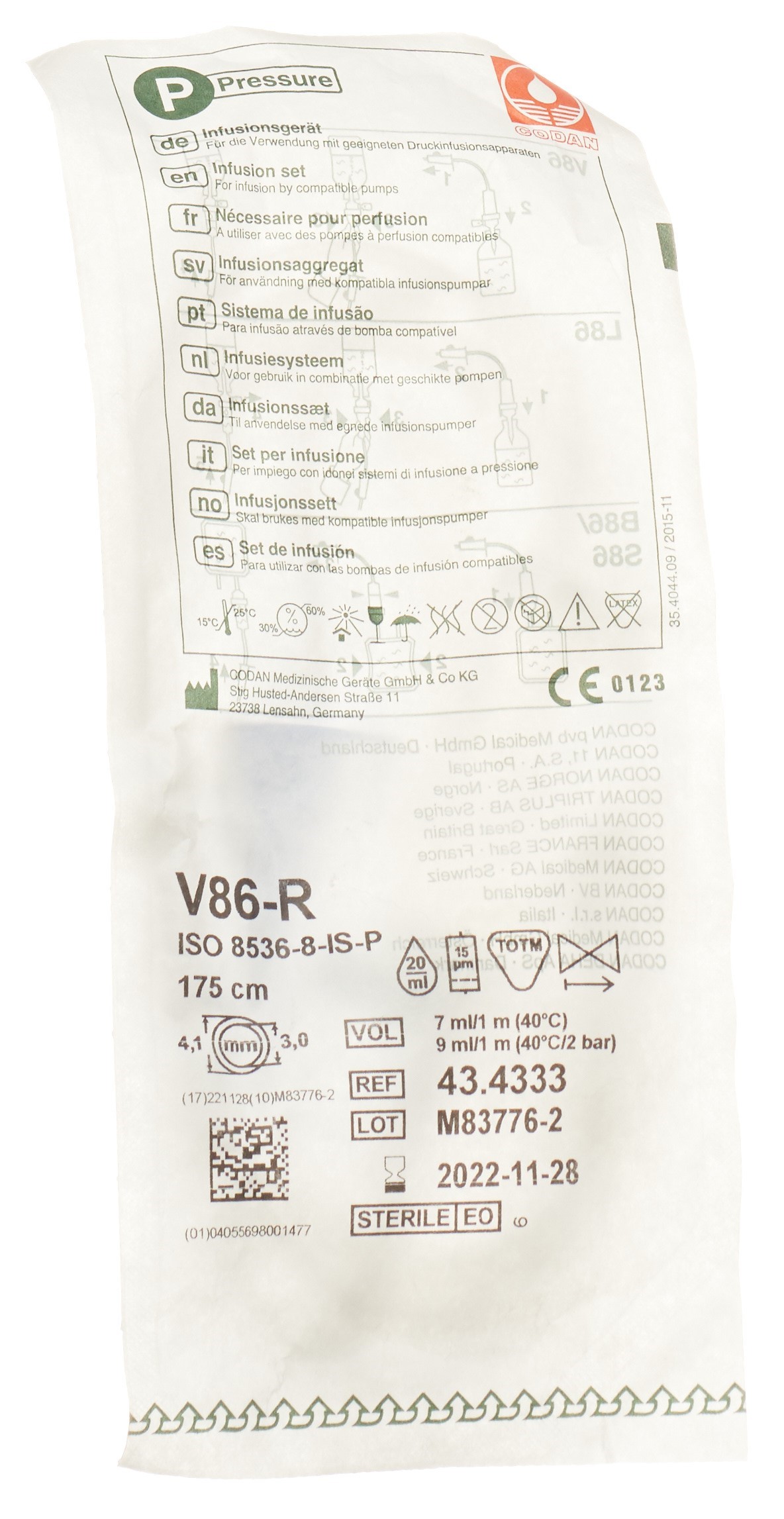 CODAN Infusionsbesteck V86-P-R mit Belüftung