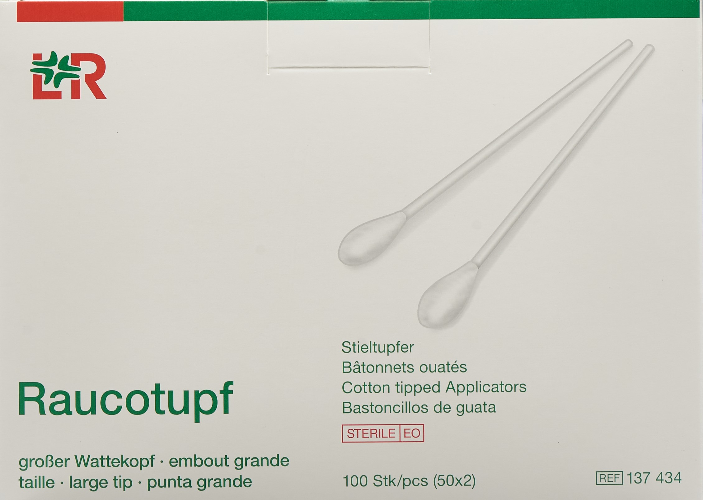 RAUCOTUPF Wattestäbch 15cm gr Kopf st 50 x 2 Stk