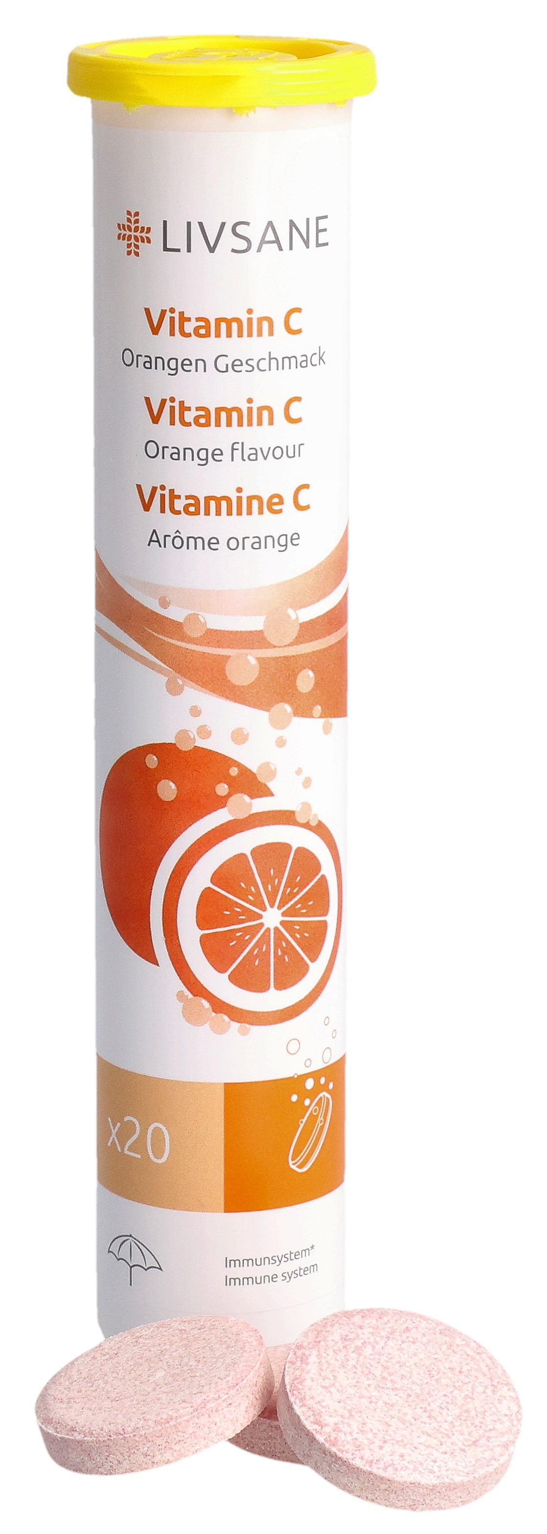 LIVSANE Vitamin C Orangen Geschmack 20 Stk