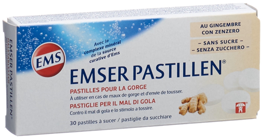 EMSER Pastillen zuckerfrei mit Ingwer 30 Stk