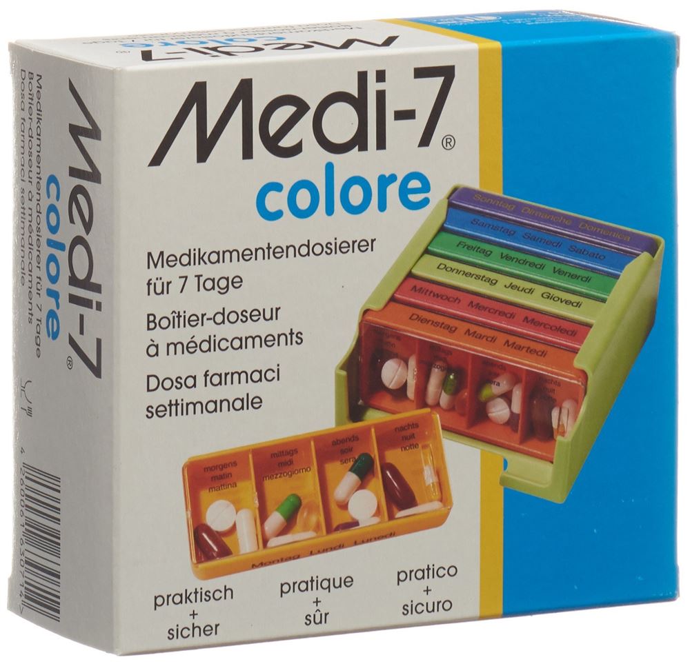 MEDI-7 Medikamentendosierer 7 Tage D/F/I colore