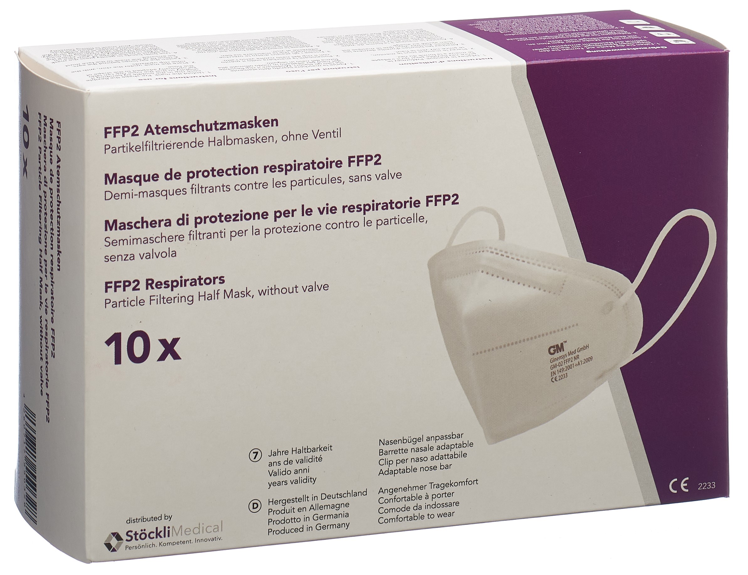 STÖCKLIMED Atemschutzmaske FFP2 o Vent DEU 10 Stk